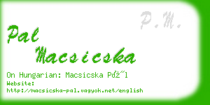 pal macsicska business card